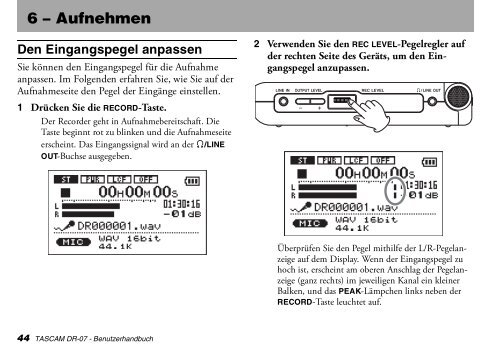 Benutzerhandbuch für Tascam DR-07