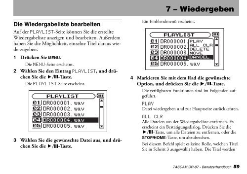 Benutzerhandbuch für Tascam DR-07