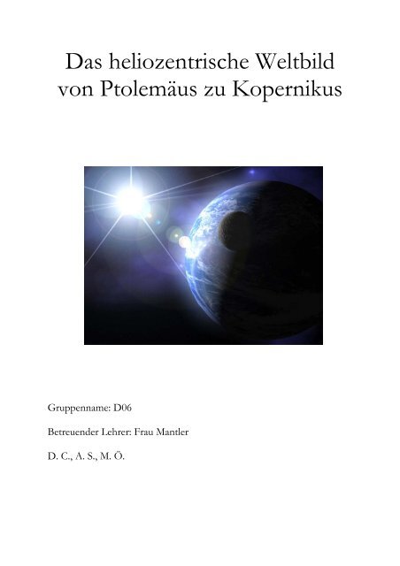 Das heliozentrische Weltbild von Ptolemäus zu Kopernikus