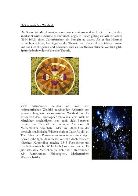 Das heliozentrische Weltbild von Ptolemäus zu Kopernikus