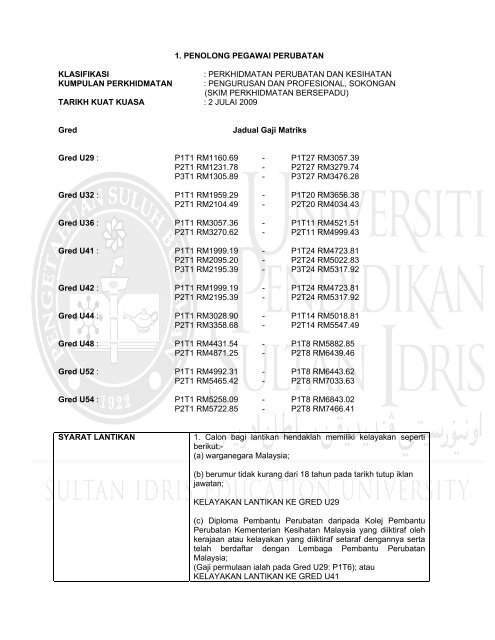 1. PENOLONG PEGAWAI PERUBATAN KLASIFIKASI 