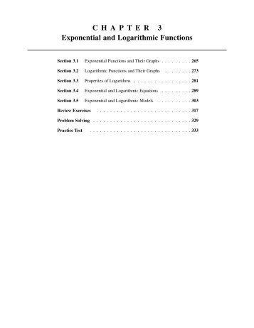 C H A P T E R 3 Exponential and Logarithmic Functions