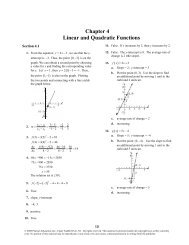 Chapter 4 Linear and Quadratic Functions