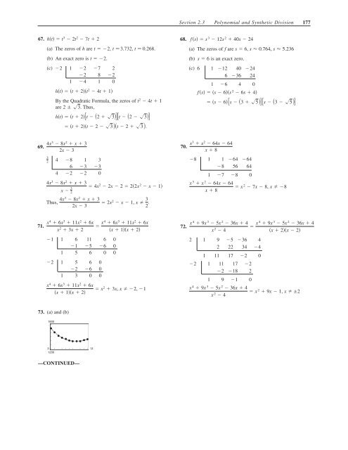 C H A P T E R 2 Polynomial and Rational Functions