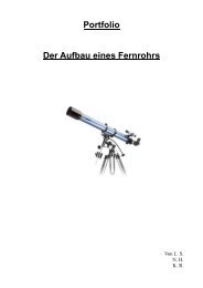 Portfolio Der Aufbau eines Fernrohrs