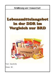 Lebensmittelangebot in der DDR im Vergleich zur BRD - Staatliche ...