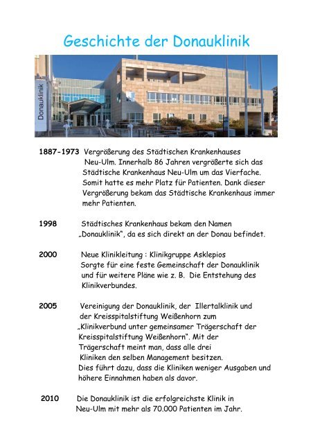 Die Entwicklung der Krankenpflege in Neu-Ulm