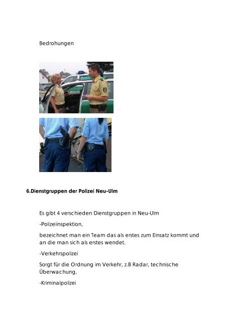 1.Deckblatt 2.Gliederung 3.Die Neu-Ulmer Polizeidienststelle 4 ...