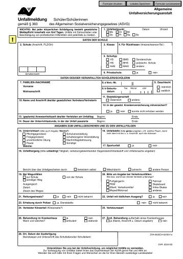 Unfallmeldung für SchülerInnen - AUVA