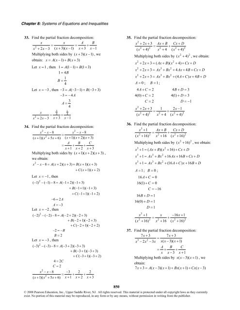 Chapter 8 Systems of Equations and Inequalities