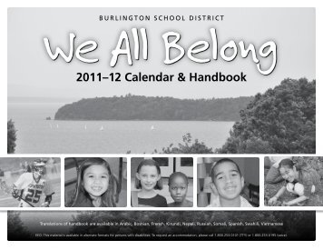 2011–12 Calendar & Handbook - Burlington School District