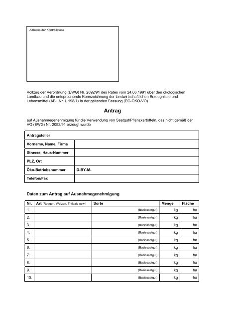 Ausnahmegenehmigung für konventionelles Basissaatgut