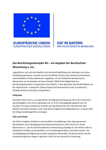 Das Berufsintegrationsjahr BIJ – ein Angebot der Berufsschule ...