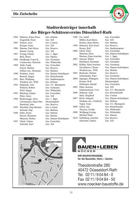 Zielscheibe - Bürger-Schützenverein Düsseldorf-Rath 1925 e.V.