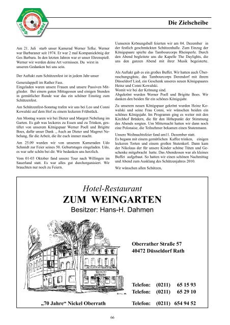 Zielscheibe - Bürger-Schützenverein Düsseldorf-Rath 1925 e.V.