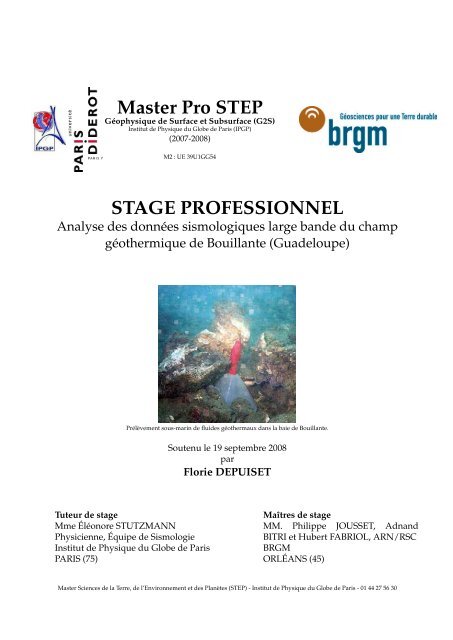 Master Pro STEP STAGE PROFESSIONNEL - Université de Mons