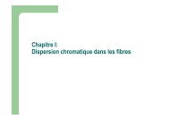 Chapitre I: Dispersion chromatique dans les fibres