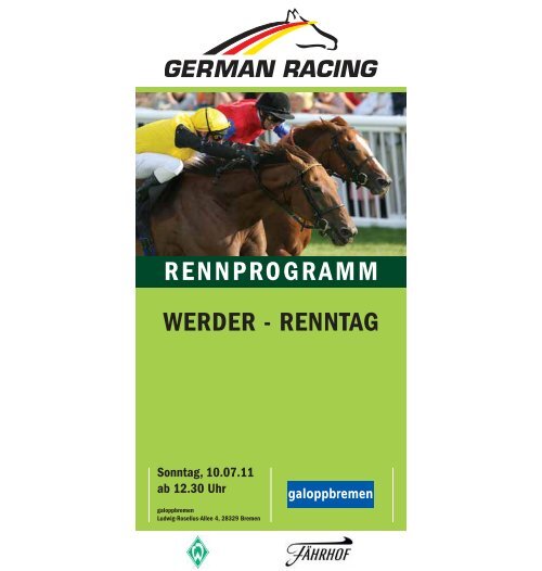RENNPROGRAMM WERDER - RENNTAG - Werder Bremen