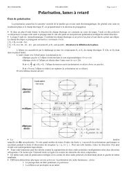 Polarisation, lames à retard