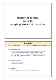Traitement du signal partie II : energie, puissance et ... - CNRS Orleans