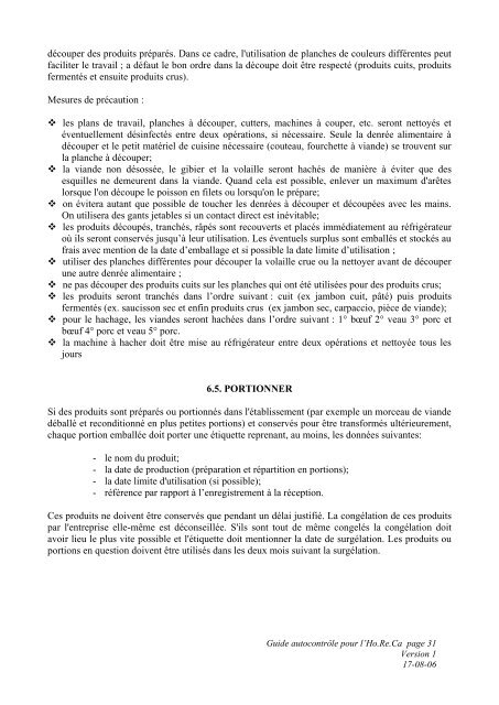 Guide d'autocontrôle dans le secteur Horeca - Favv