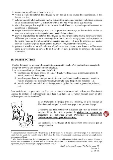 Guide d'autocontrôle dans le secteur Horeca - Favv