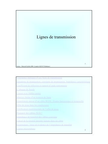 Lignes de transmission - IUT Bordeaux 1...