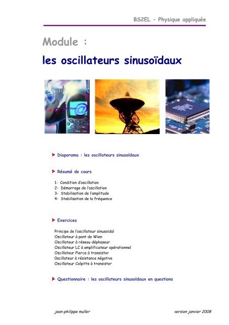 Module : les oscillateurs sinusoïdaux - Louis-armand-mulhouse.eu