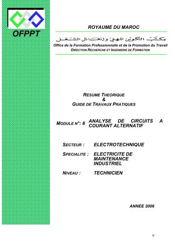 8 analyse de circuits a courant alternatif secteur : electrotechnique ...