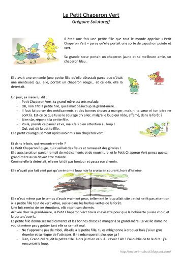 Tapuscrit Chaperon Vert.pdf - Atelier de lecture