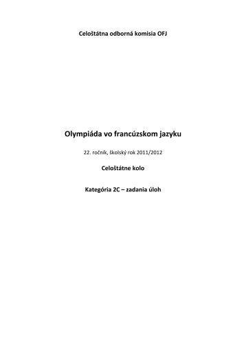 Olympiáda vo francúzskom jazyku - Iuventa