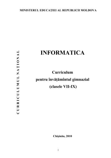 clasele VII-IX - Ministerul Educatiei al Republicii Moldova