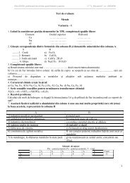 Test de evaluare Metale Varianta – I 1. Luînd în considerare poziţia ...