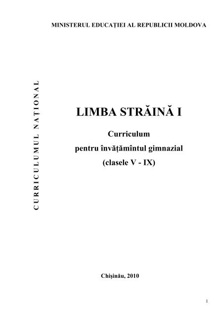 Limba straina_Curriculum - Ministerul Educatiei al Republicii Moldova