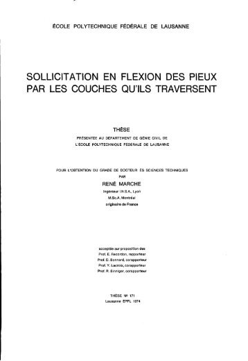 sollicitation. en flexion des pieux par les couches qu'ils ... - EPFL