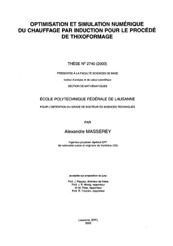 optimisation et simulation numérique du chauffage par ... - EPFL