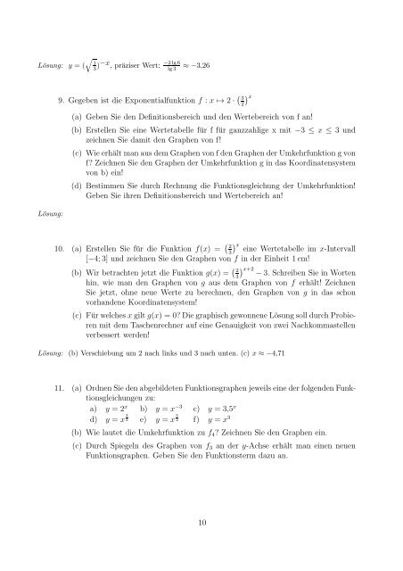 Exponentialfunktionen - Eigenschaften und Graphen
