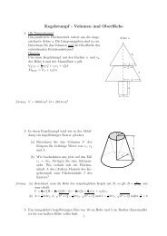 Kegelstumpf - Volumen und Oberfläche