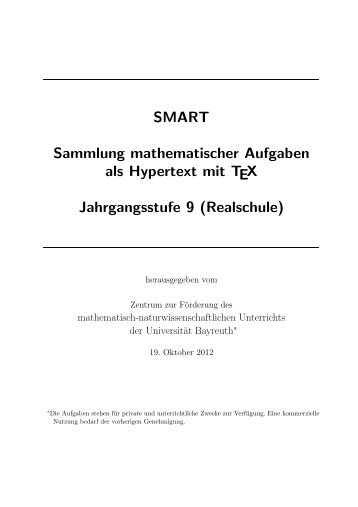 SMART Sammlung mathematischer Aufgaben als Hypertext mit TEX ...