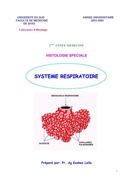 LE SYSTEME RESPIRATOIRE - Bienvenue à l'espace Dem@tice