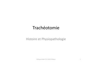 Pr ROBERT-Trachéotomie [Mode de compatibilité] - Antadir