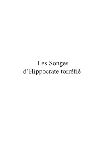 Les songes dHippocrate torrefié - henry-galy-carles.eu