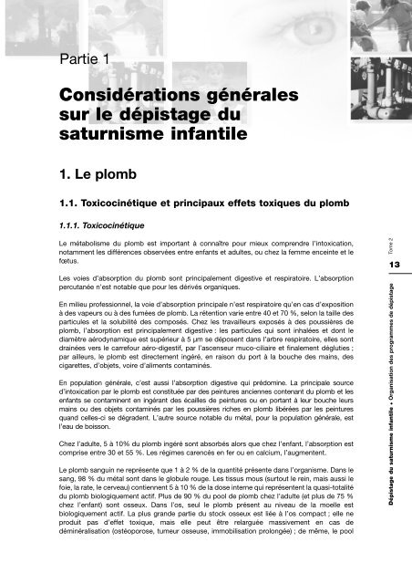 Dépistage du saturnisme infantile - Institut de veille sanitaire