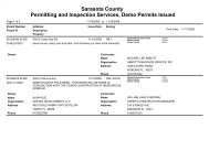 Sarasota County Permitting and Inspection Services, Demo Permits ...