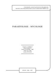 PARASITOLOGIE – MYCOLOGIE - Faculté de Médecine