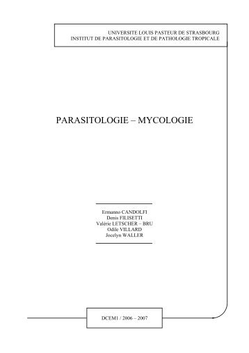 PARASITOLOGIE – MYCOLOGIE - Faculté de Médecine