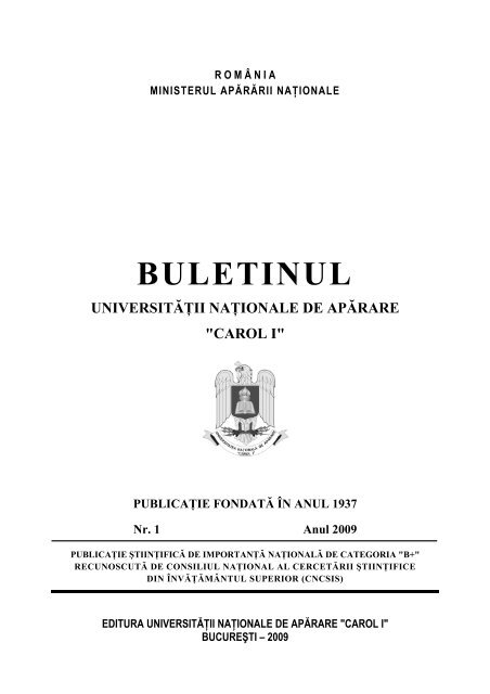 ro - Universitatea Naţională de Apărare &quot;Carol I&quot;