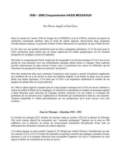 1956 – 2006 Cinquantenaire HASSI MESSAOUD Par Pierre ... - Free