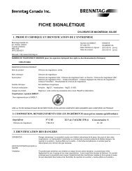 FICHE SIGNALÉTIQUE - Brenntag Canada