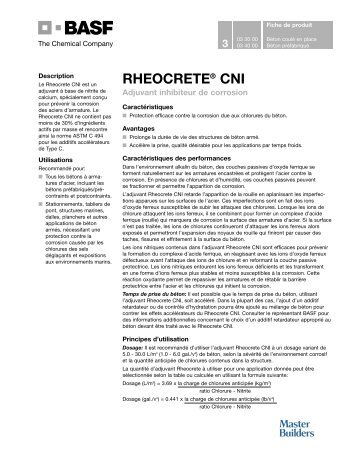 rheocrete® cni - BASF Construction Chemicals